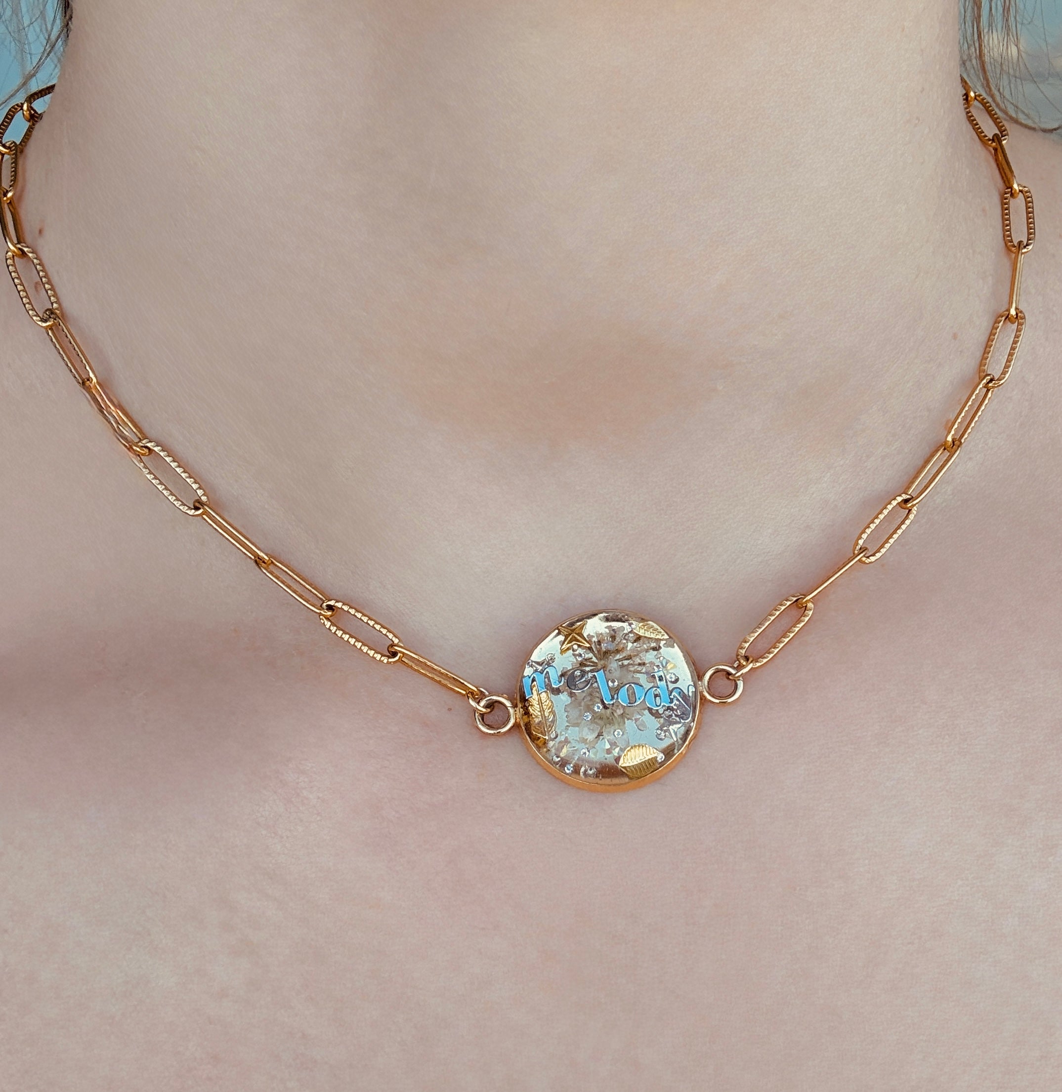 Bubble Necklace - Fully Customized - Stainless - Name, Initials, Phrase, Image