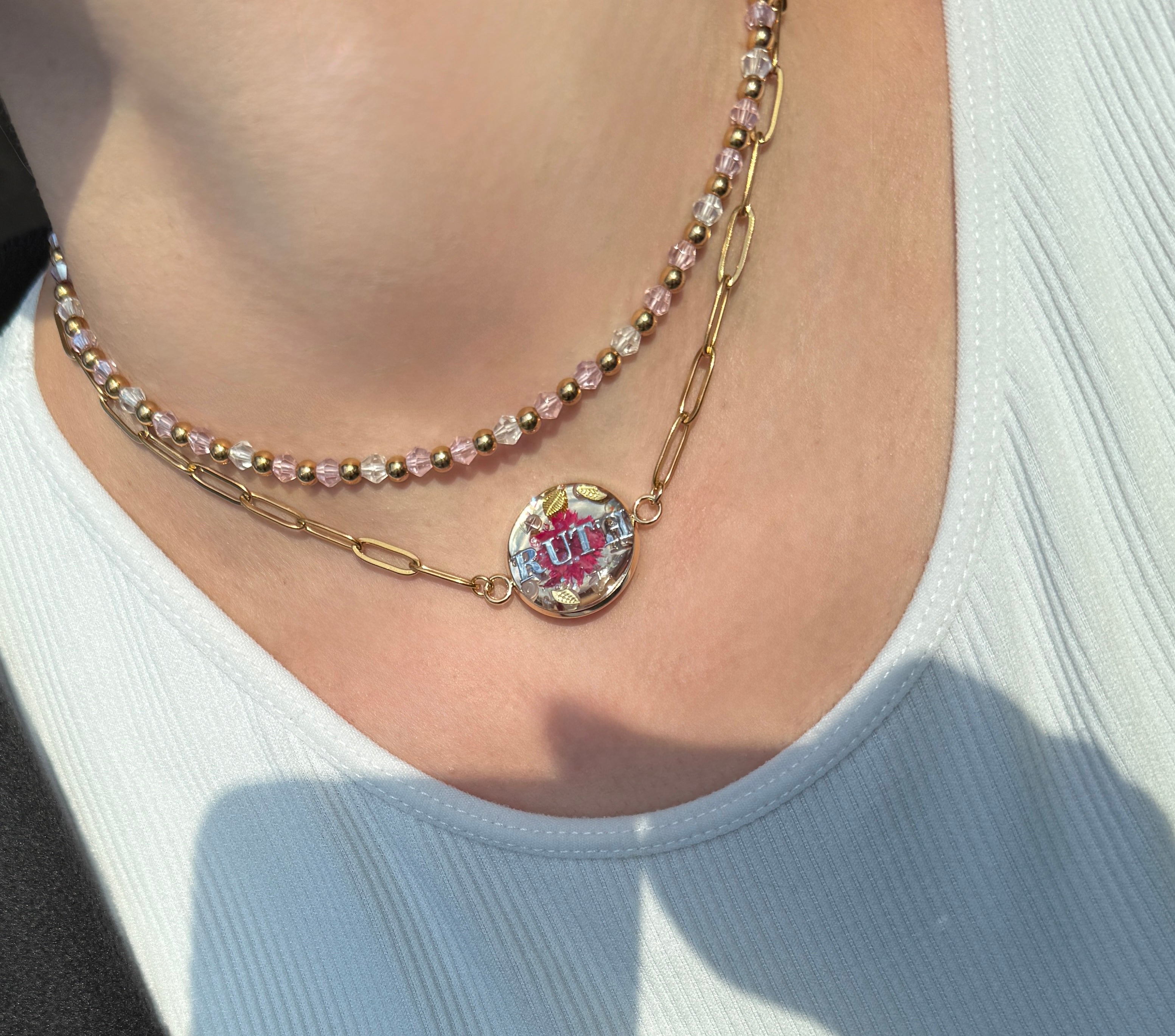 Bubble Necklace - Fully Customized - Stainless - Name, Initials, Phrase, Image