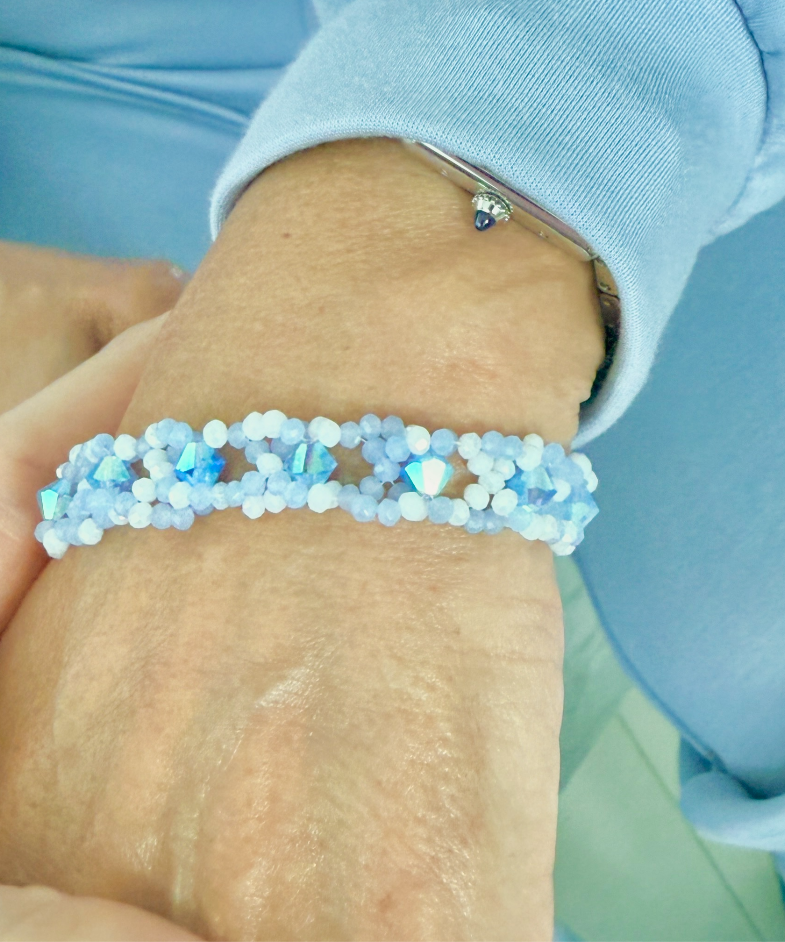 Twisted Tail Bracelet - Lilac and White