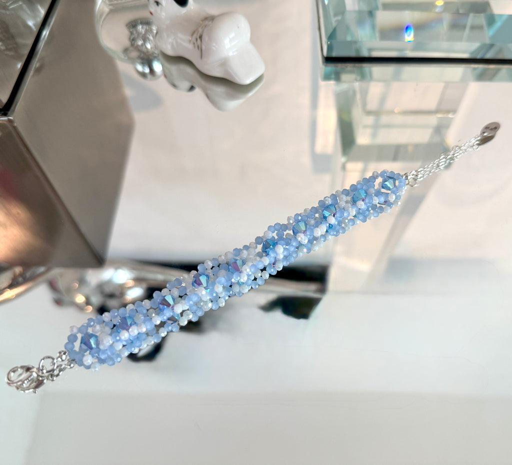 Twisted Tail Bracelet - Lilac and White