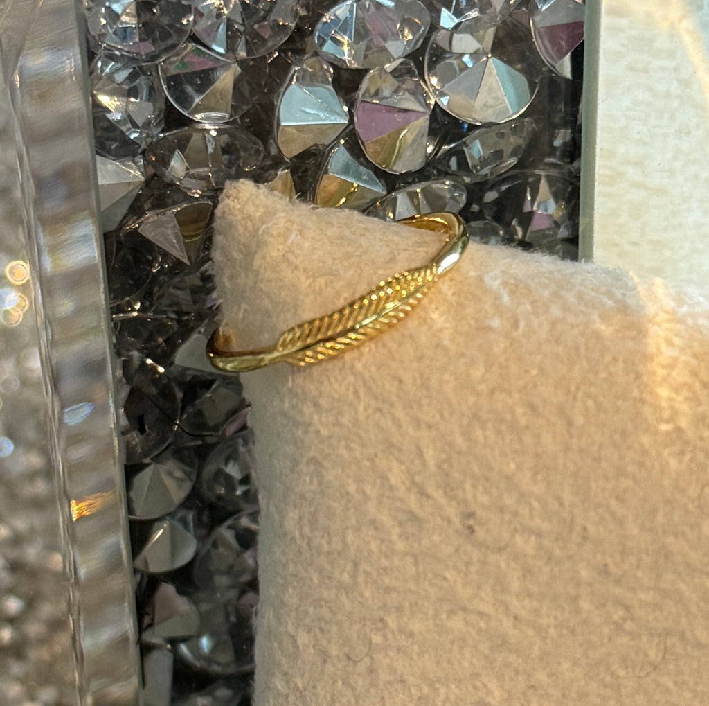 Feather Gold Ring - Stainless Steel Gold