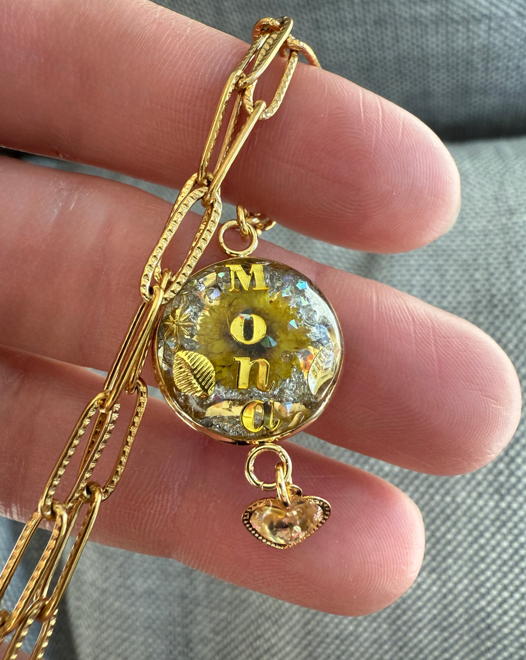 Bubble Necklace - Fully Customized - Stainless - Name, Initials, Phrase, Image