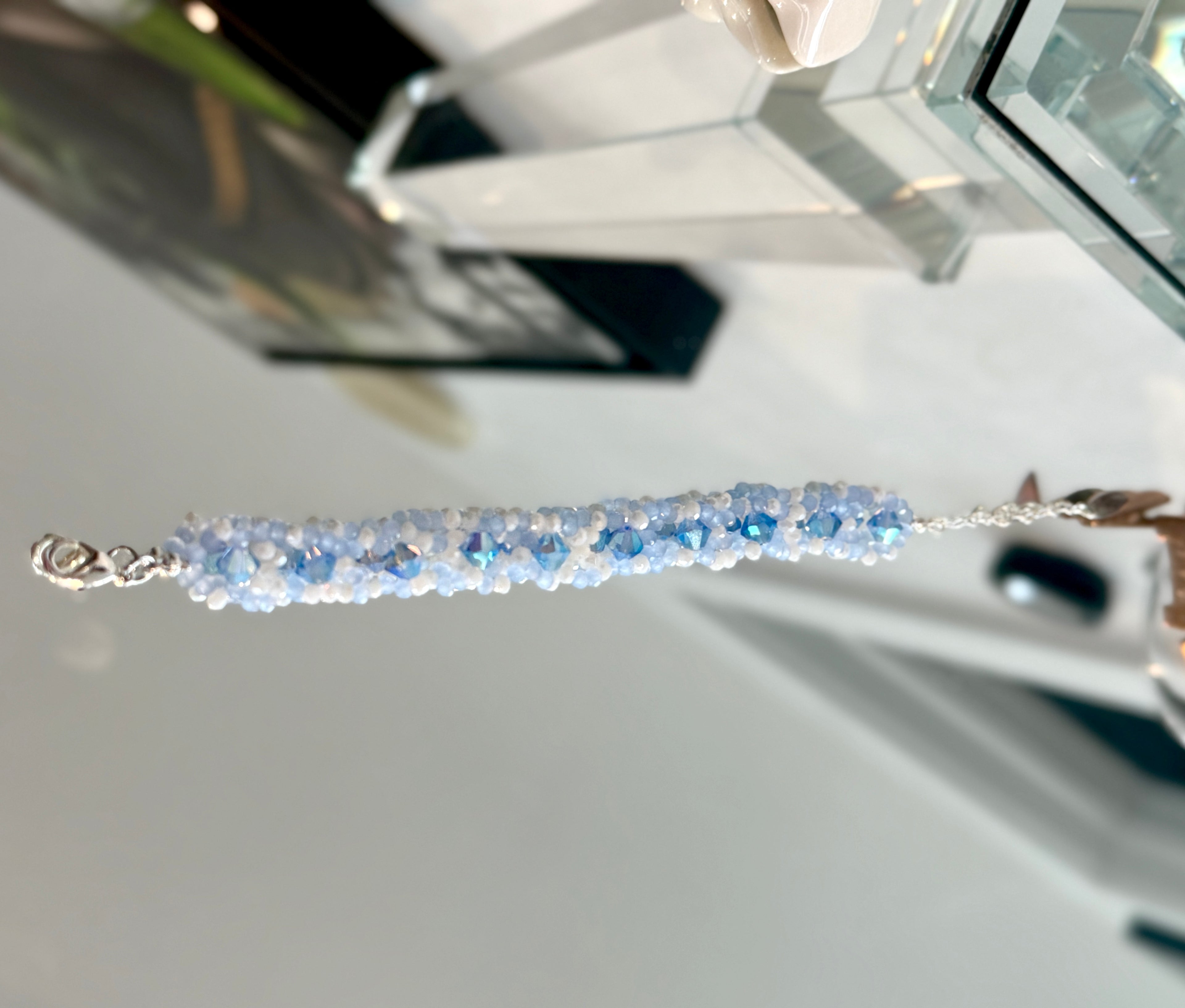 Twisted Tail Bracelet - Lilac and White