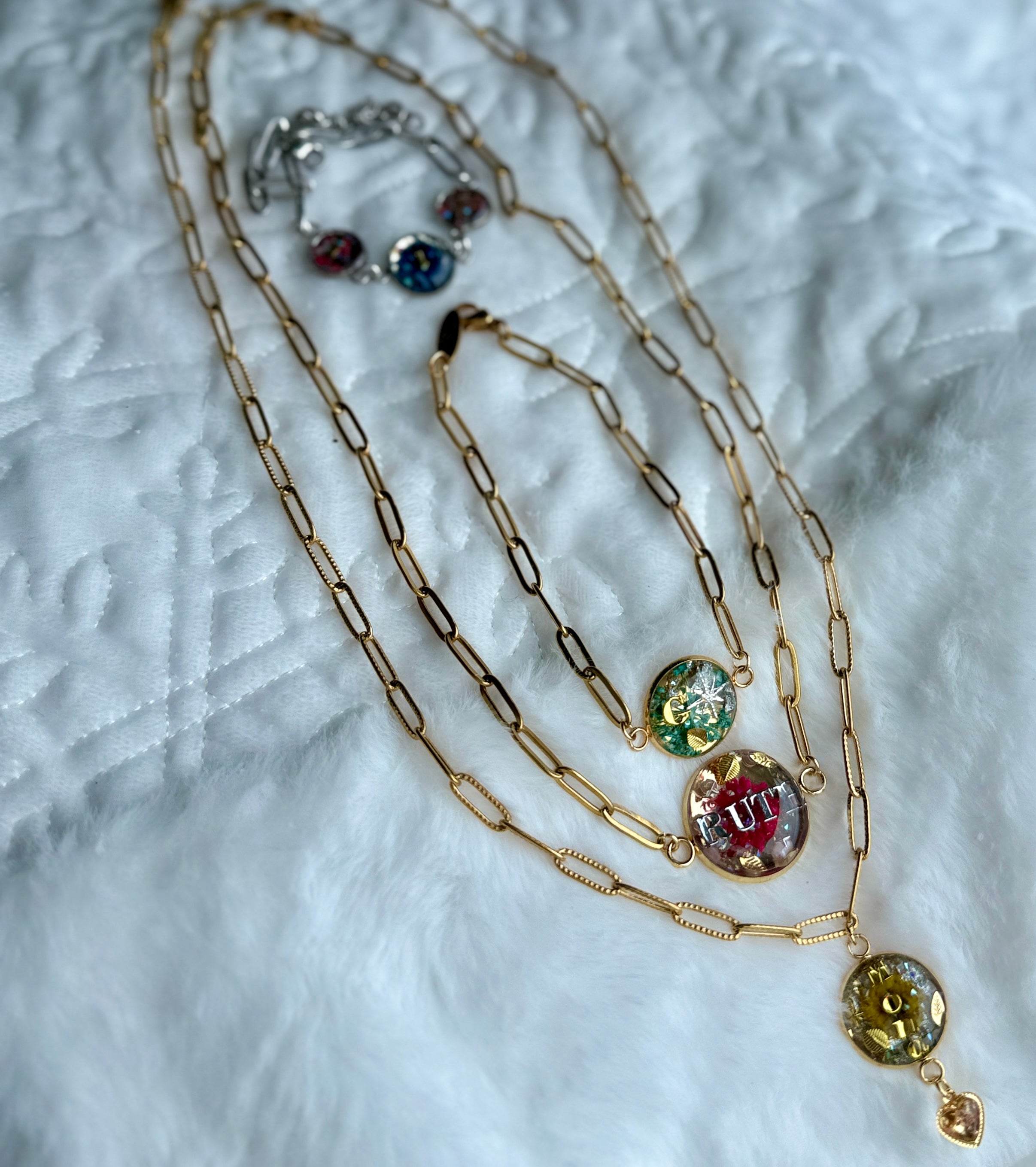 Bubble Necklaces - Fully Customized - Stainless Steel- Single Letters