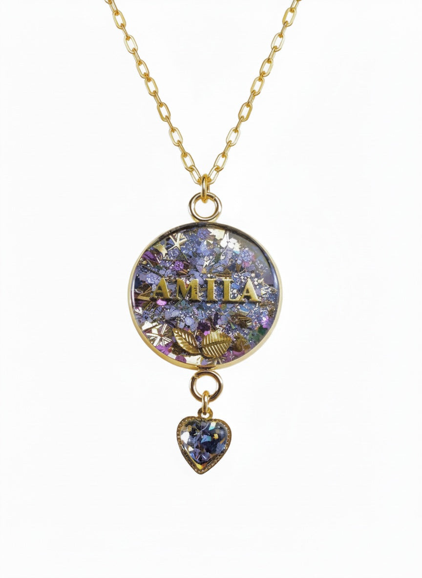 Bubble Necklace - Fully Customized - Stainless - Name, Initials, Phrase, Image